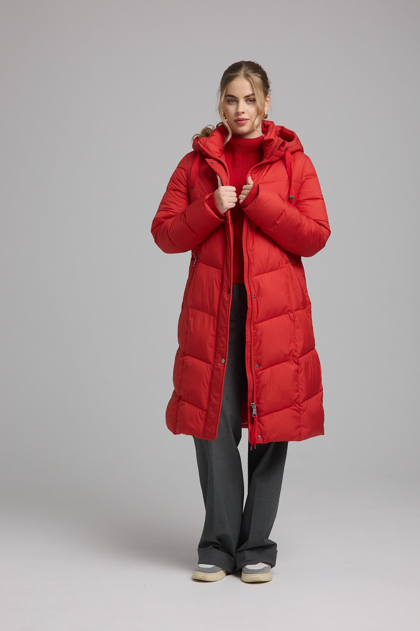 Damen Steppmantel rot