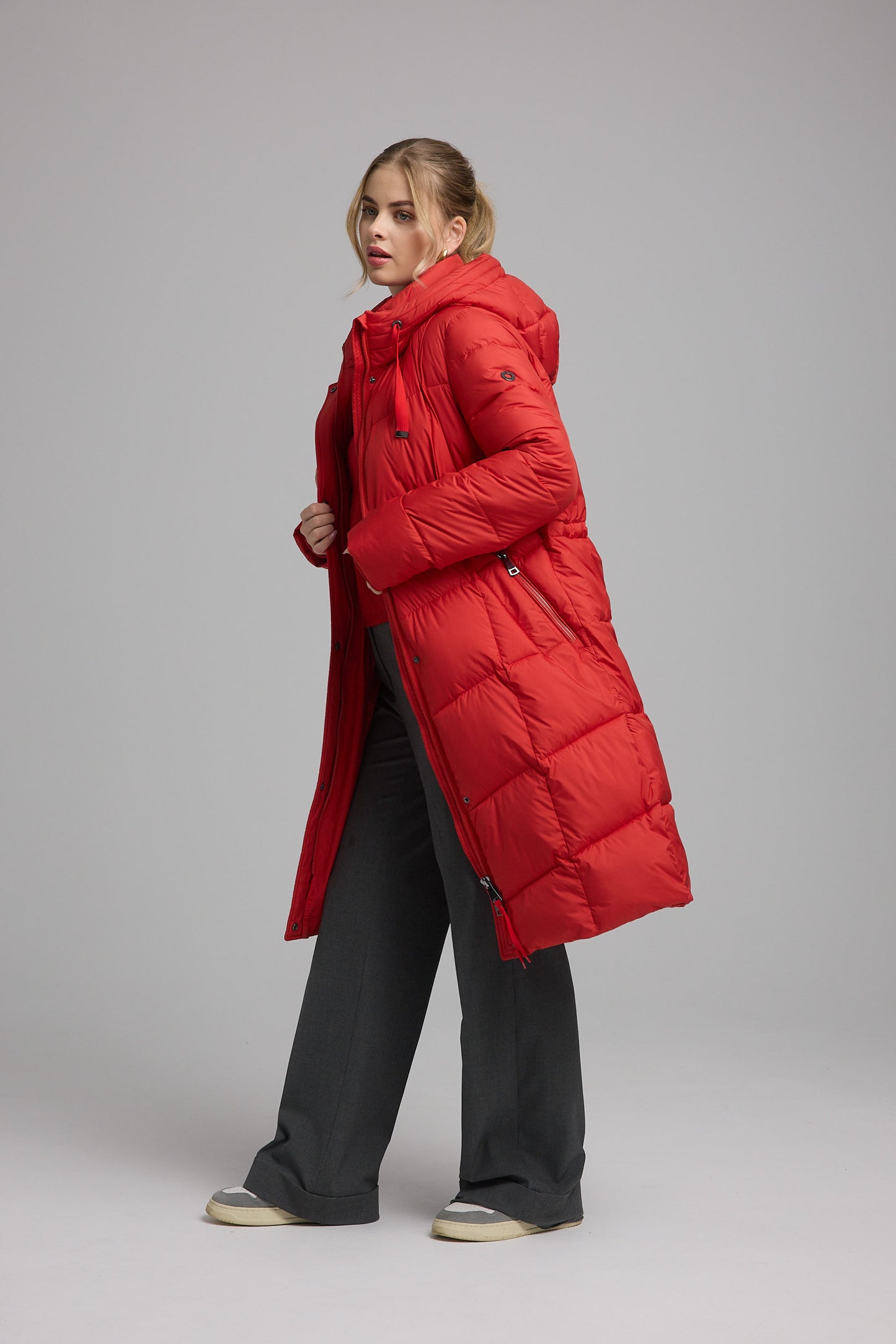 Damen Steppmantel rot