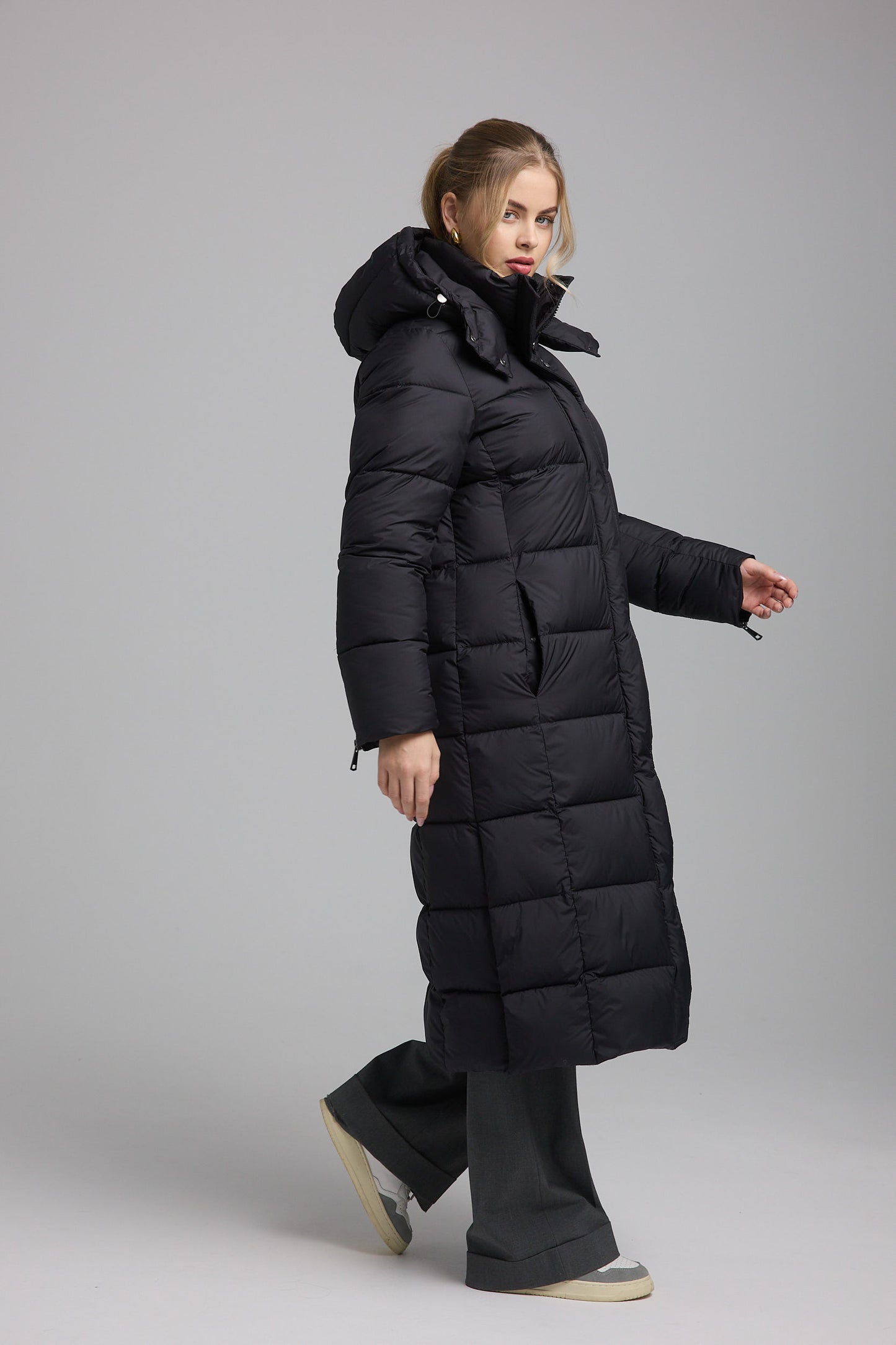 Damen Steppmantel schwarz