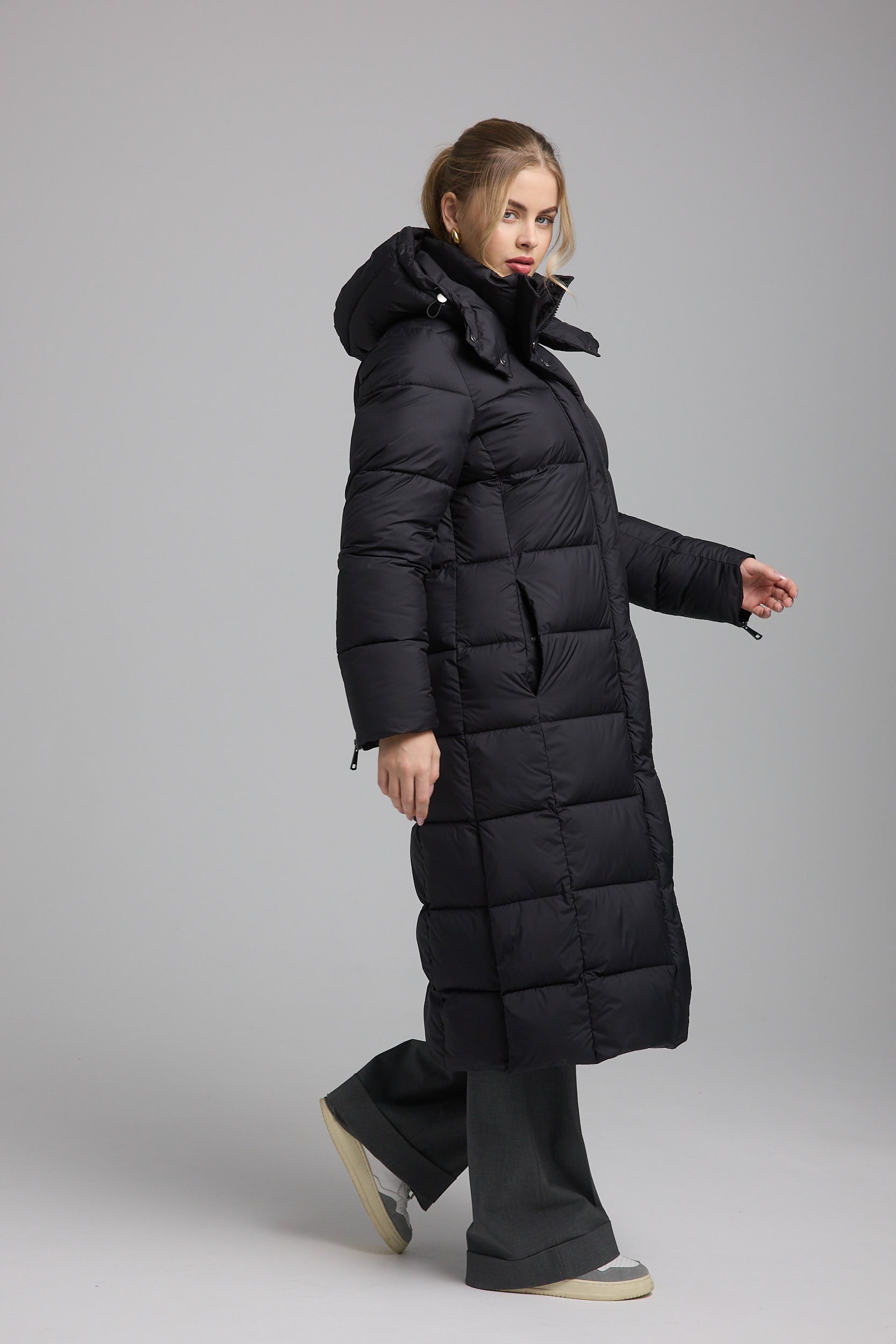 Damen Steppmantel schwarz